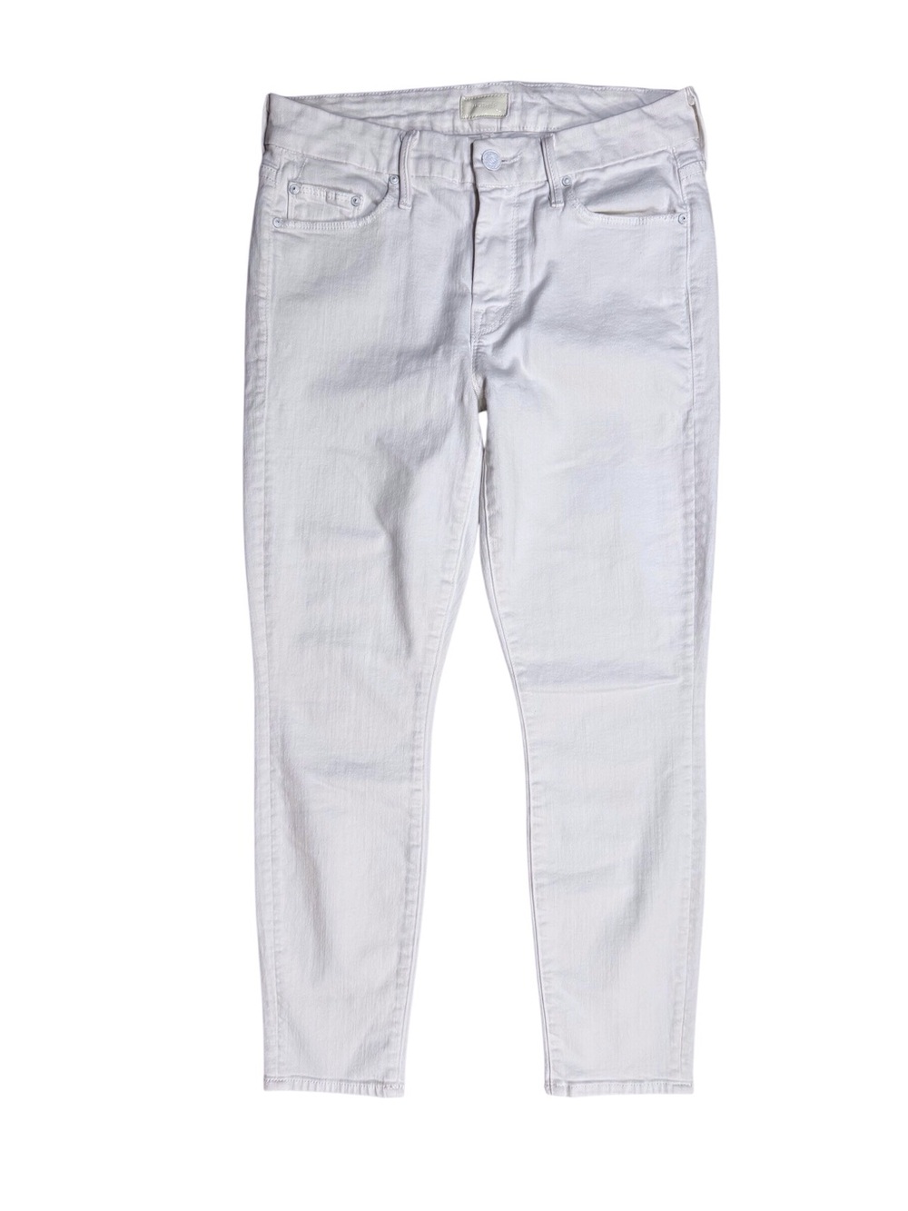 MOTHER The Looker crop Stayin’ Alive white denim jeans women’s size 27
